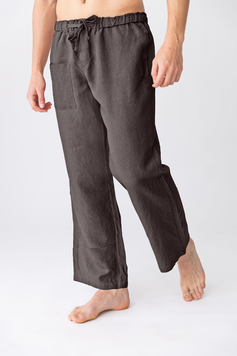 Pantalon de pyjama en lin “Ronaldo” Gris Plomb 