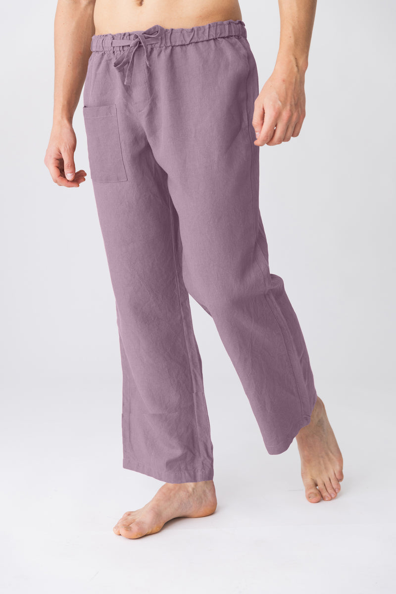 Pantalon de pyjama en lin “Ronaldo” Lilas 