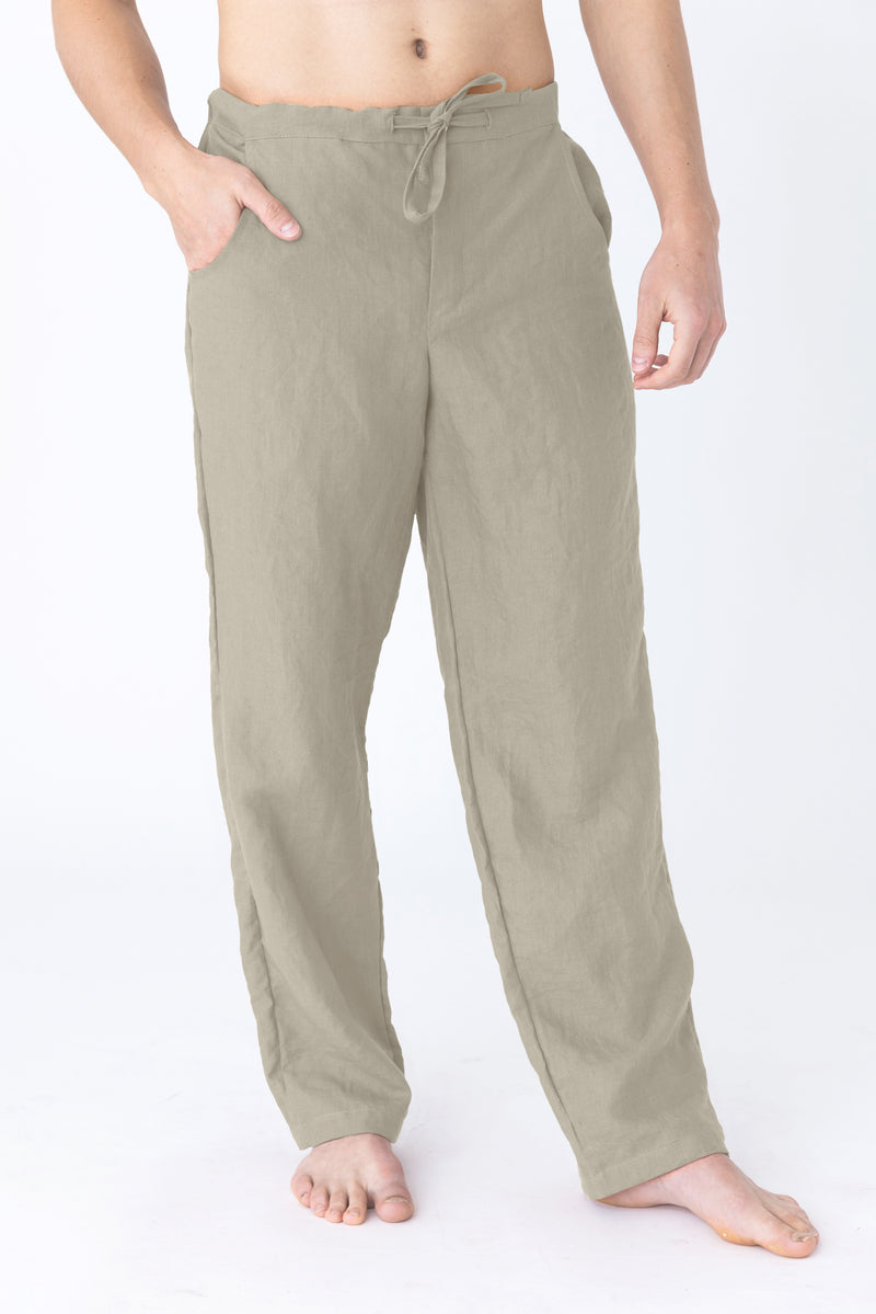 Pantalon décontracté en lin Naturel 